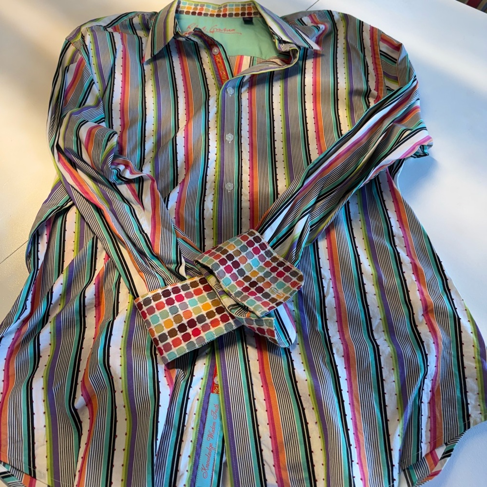 Robert Graham Multicolor Striped Button Down Shirt